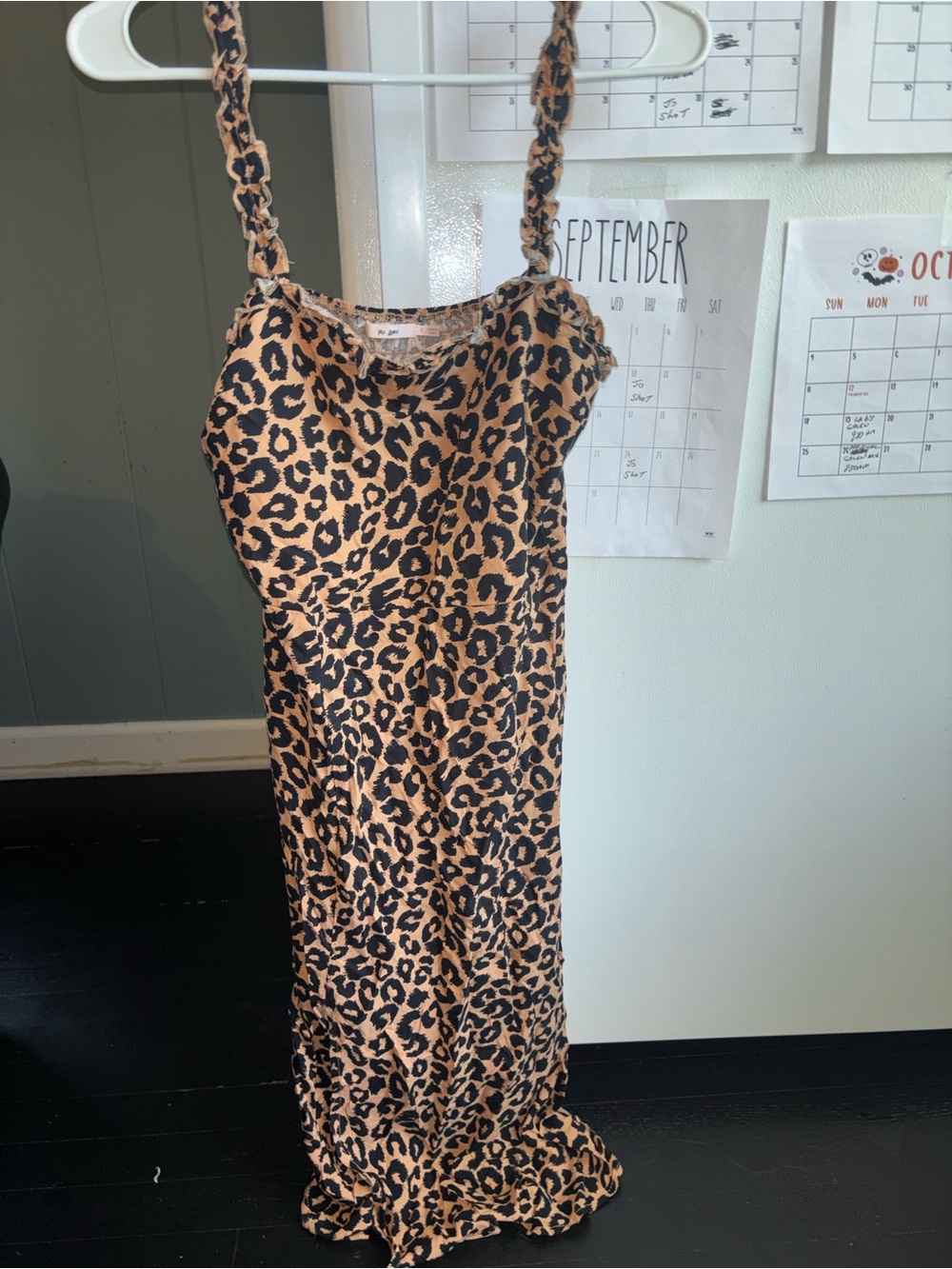 miami Leopard Print Maxi Dress in Tan and Black